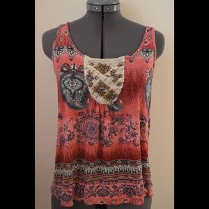 BoHo paisley mandala patterned top